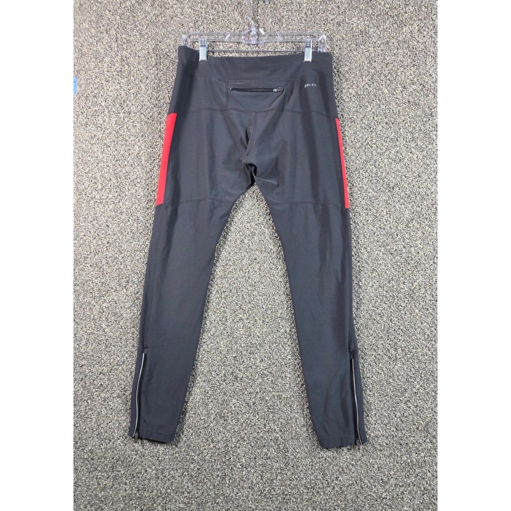 Nike Dri-Fit Athletic Pants Mens Large Black Red Sporty Fitness Sweats 0339 - Picture 4 of 5